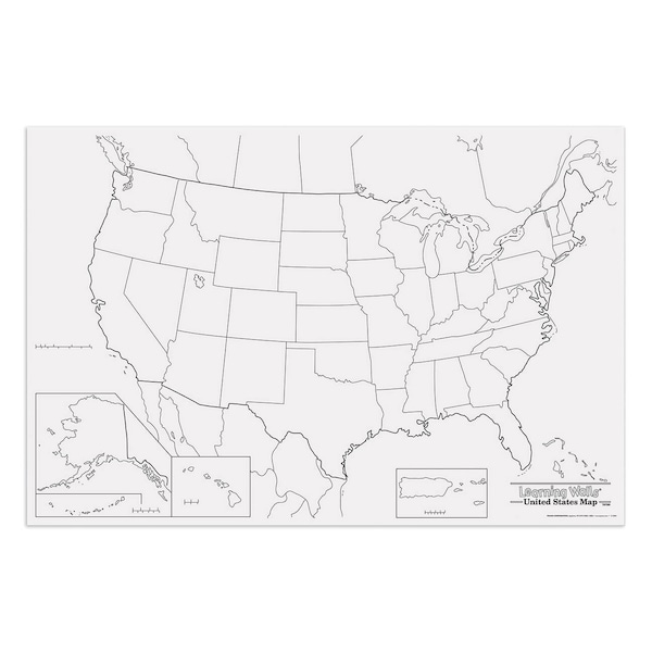 Learning Walls, United States Map, 48in x 72in, 1 Piece